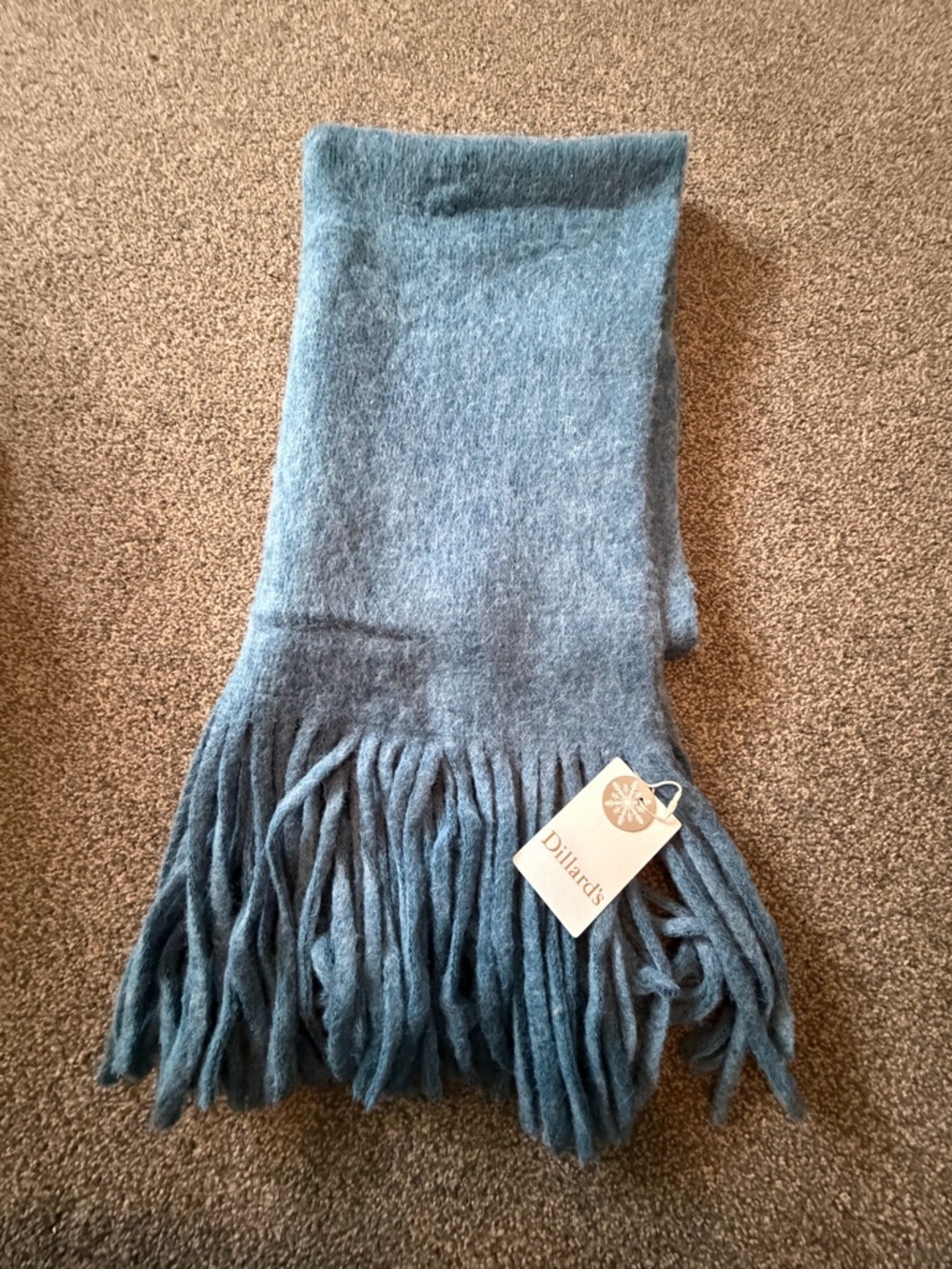 Dillard's Blue Fringe Scarf - Soft Winter Wrap